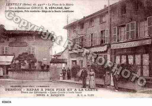 Ville de LENTILLY, carte postale ancienne