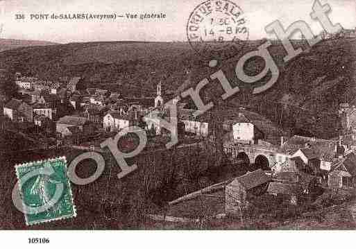 Ville de PONTdeSALARS, carte postale ancienne