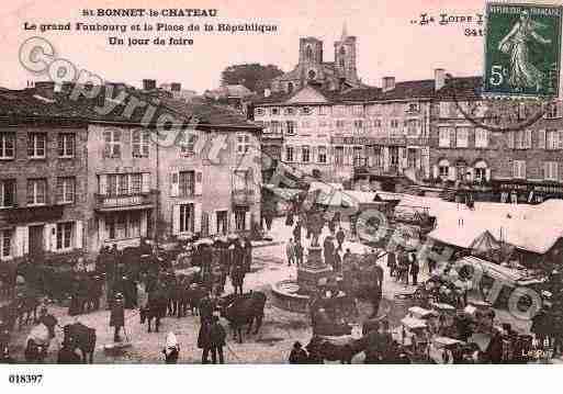 Ville de SAINTBONNETLECHATEAU, carte postale ancienne