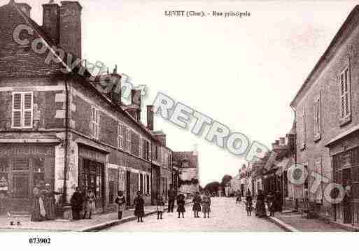 Ville de LEVET, carte postale ancienne