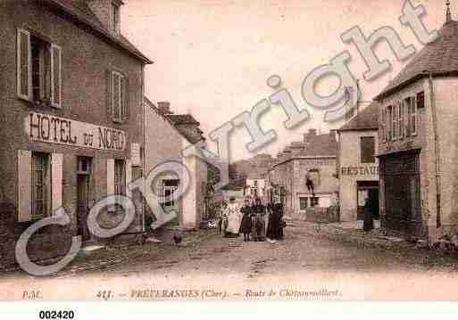 Ville de PREVERANGES, carte postale ancienne