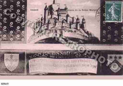 Ville de USSON, carte postale ancienne