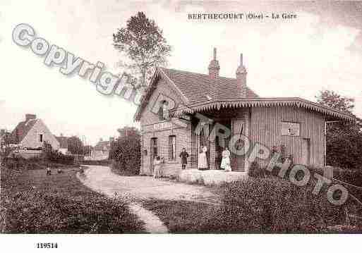 Ville de BERTHECOURT, carte postale ancienne