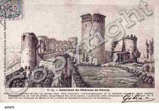 Ville de COUCYLECHATEAUAUFFRIQUE, carte postale ancienne