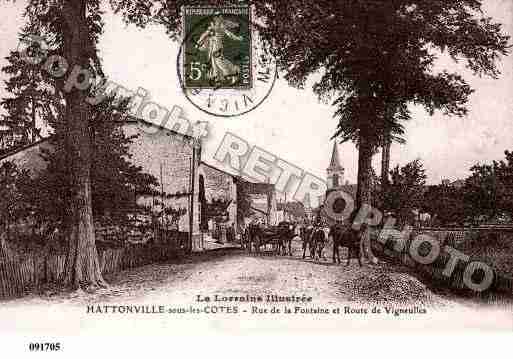 Ville de HATTONVILLESOUSLESCOTES, carte postale ancienne