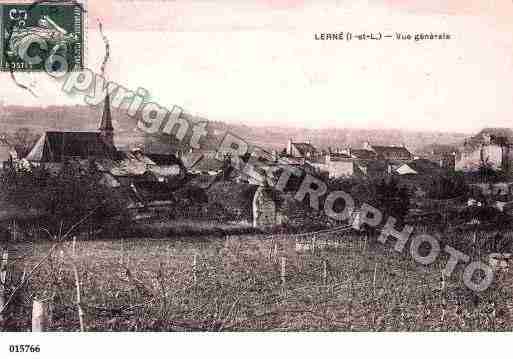 Ville de LERNE, carte postale ancienne