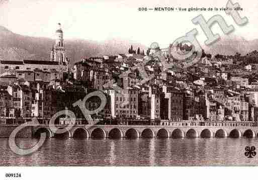Ville de MENTON, carte postale ancienne