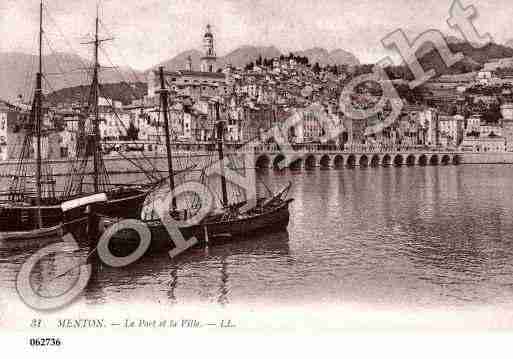 Ville de MENTON, carte postale ancienne