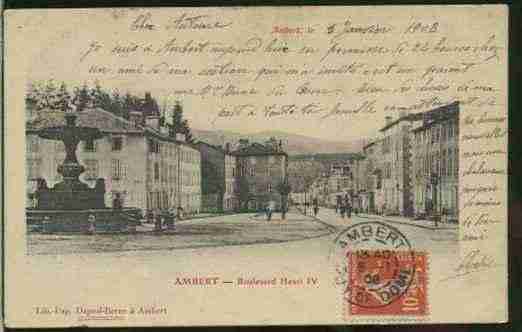 Ville de AMBERT Carte postale ancienne