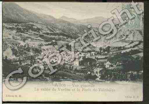 Ville de ALLOS Carte postale ancienne