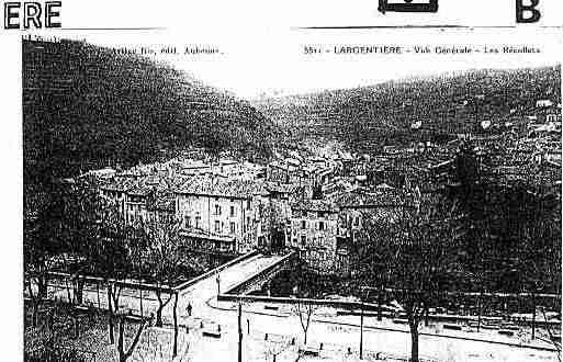 Ville de LARGENTIERE Carte postale ancienne