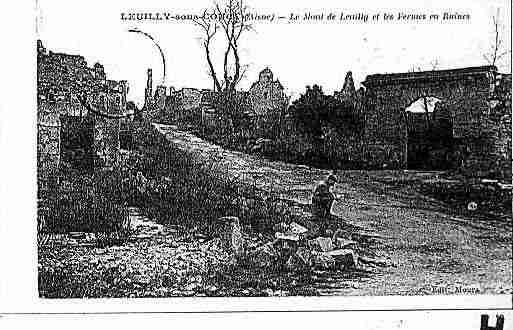 Ville de LEUILLYSOUSCOUCY Carte postale ancienne