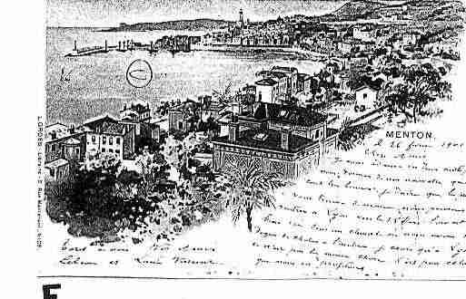 Ville de MENTON Carte postale ancienne