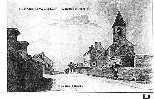 Ville de MARCILLYSURTILLE Carte postale ancienne