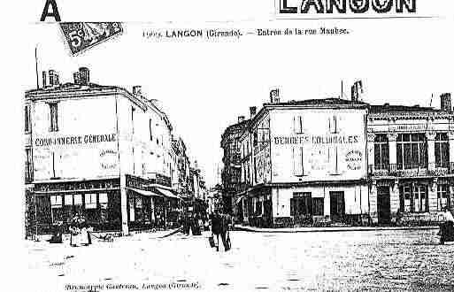 Ville de LANGON Carte postale ancienne