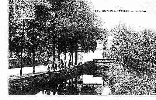 Ville de SAVIGNESURLATHAN Carte postale ancienne