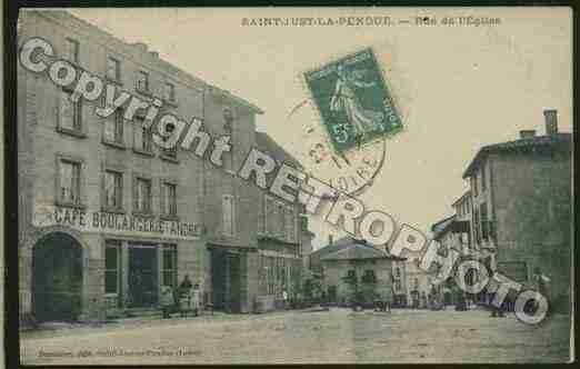 Ville de SAINTJUSTLAPENDUE Carte postale ancienne