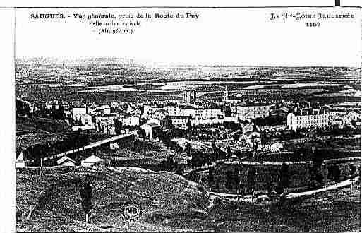 Ville de SAUGUES Carte postale ancienne