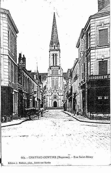 Ville de CHATEAUGONTIERBAZOUGES Carte postale ancienne