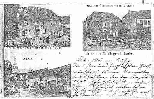 Ville de FOLKLING Carte postale ancienne Ville de FOLKLING Carte postale ancienne