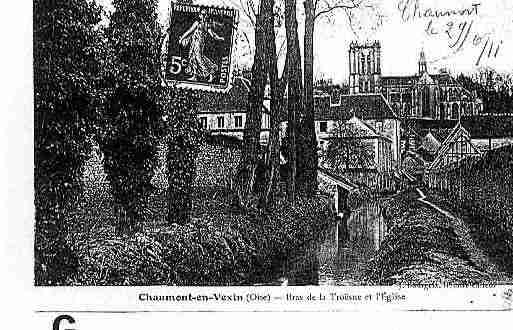 Ville de CHAUMONTENVEXIN Carte postale ancienne