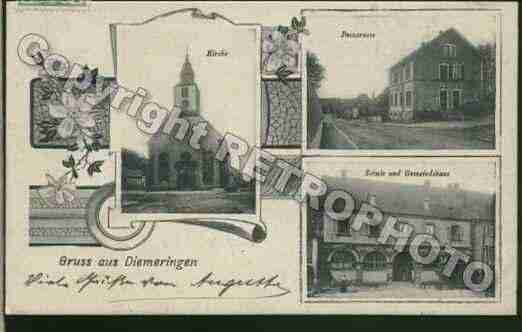 Ville de DIEMERINGEN Carte postale ancienne