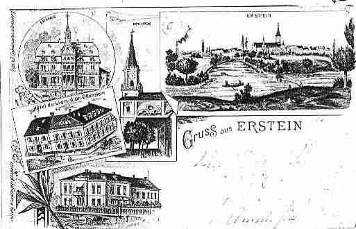 Ville de ERSTEIN Carte postale ancienne