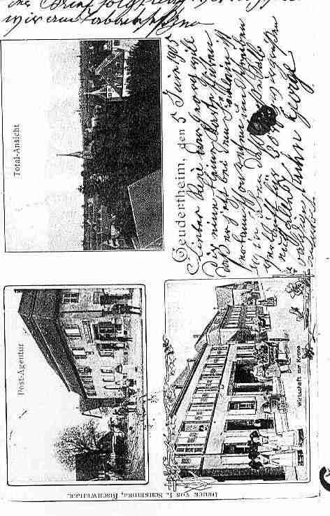 Ville de GEUDERTHEIM Carte postale ancienne