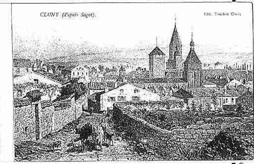 Ville de CLUNY Carte postale ancienne