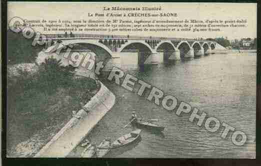 Ville de CRECHESSURSAONE Carte postale ancienne