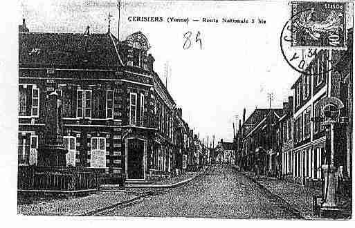 Ville de CERISIERS Carte postale ancienne