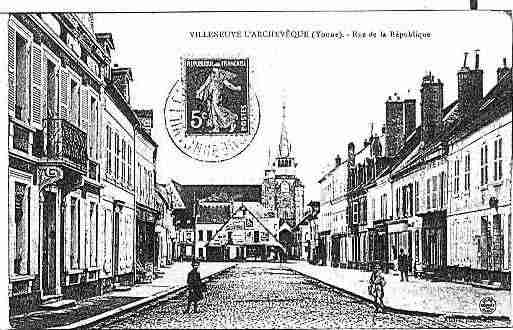 Ville de VILLENEUVEL\\\'ARCHEVEQUE Carte postale ancienne