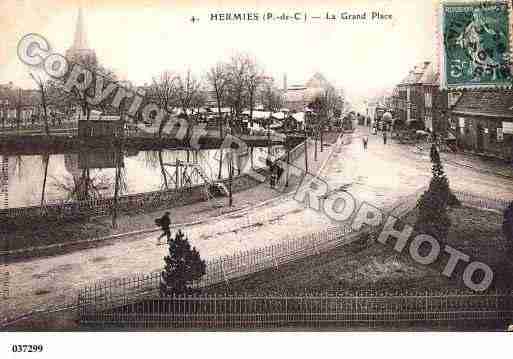 Ville de HERMIES, carte postale ancienne