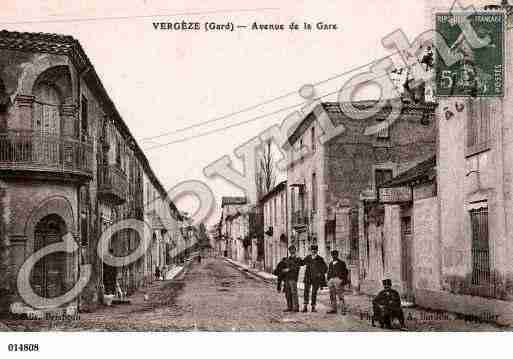 Ville de VERGEZE, carte postale ancienne