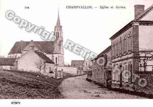 Ville de CHAMPVALLON, carte postale ancienne