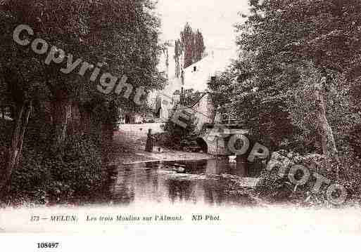 Ville de MELUN, carte postale ancienne