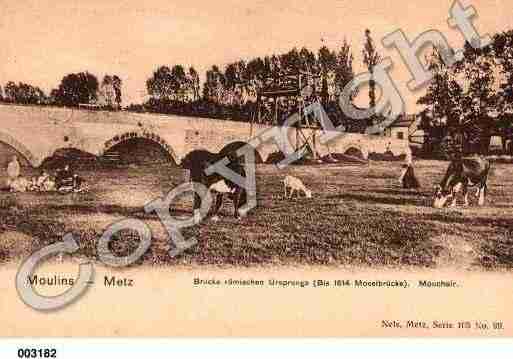 Ville de MOULINSLESMETZ, carte postale ancienne