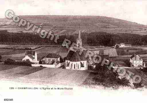 Ville de CHAMPVALLON, carte postale ancienne