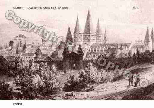 Ville de CLUNY, carte postale ancienne