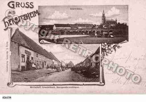 Ville de HERBITZHEIM, carte postale ancienne