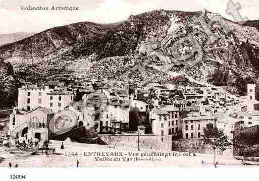 Ville de ENTREVAUX, carte postale ancienne