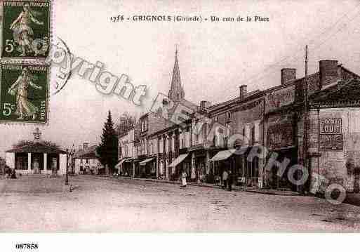 Ville de GRIGNOLS, carte postale ancienne