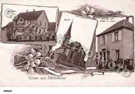 Ville de HERBSHEIM, carte postale ancienne