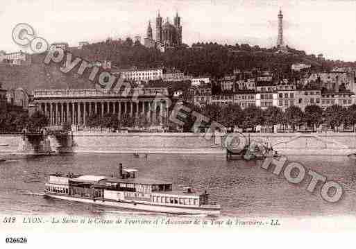 Ville de LYON, carte postale ancienne