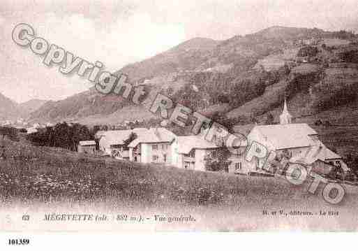 Ville de MEGEVETTE, carte postale ancienne