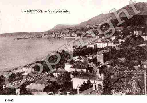 Ville de MENTON, carte postale ancienne