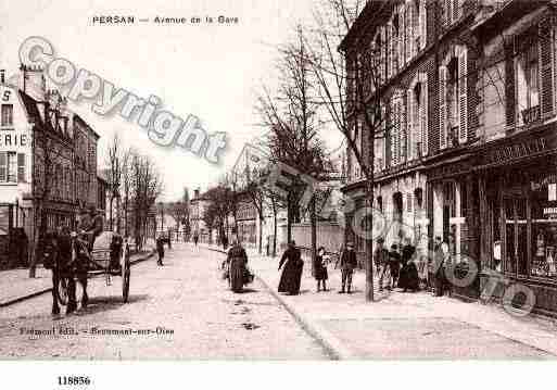 Ville de PERSAN, carte postale ancienne