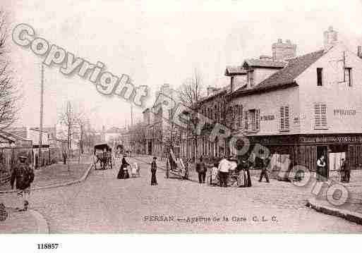 Ville de PERSAN, carte postale ancienne