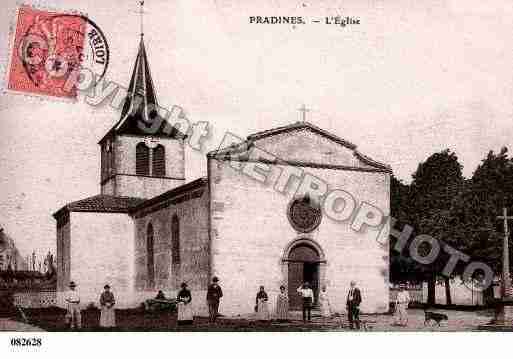 Ville de PRADINES, carte postale ancienne