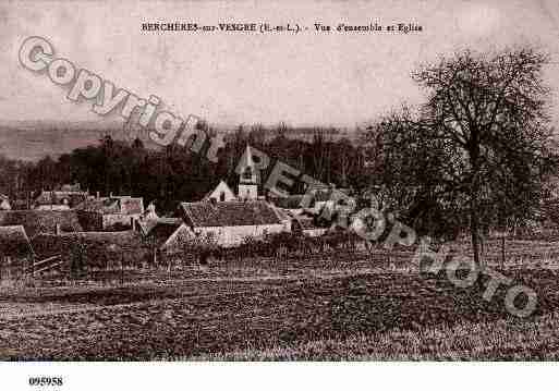 Ville de BERCHERESSURVESGRE, carte postale ancienne